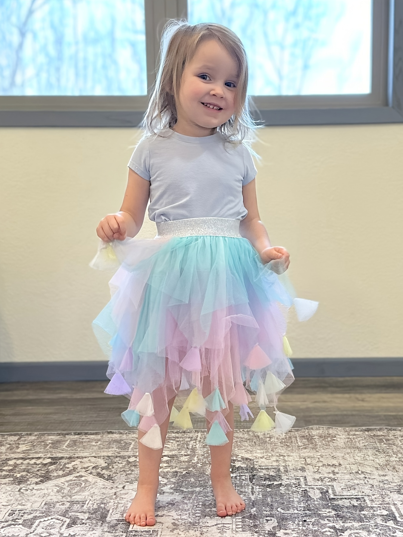 Little girl rainbow tutu skirt best sale