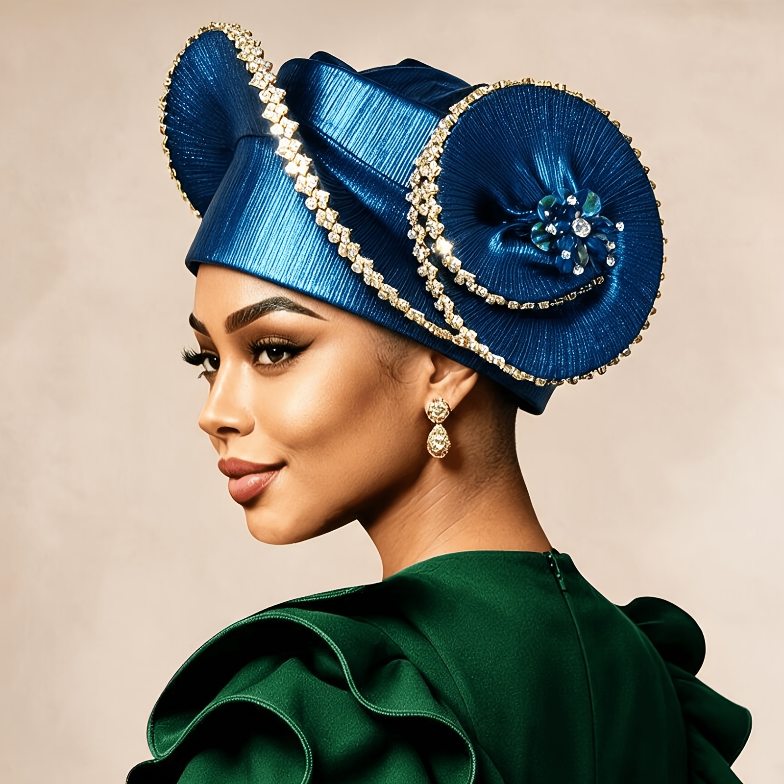 TEMU diseño de pañuelo para la cabeza Gele para mujeres africanas nigerianas, diferentes estilos, de calidad, material , accesorio para la cabeza con