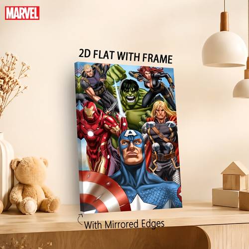 item picture 2d flat 2d flat 1pc the 2d flat print framed canvas paint classic man superhero theme wall art ready to hang living room indoor decor ideal aesthetic