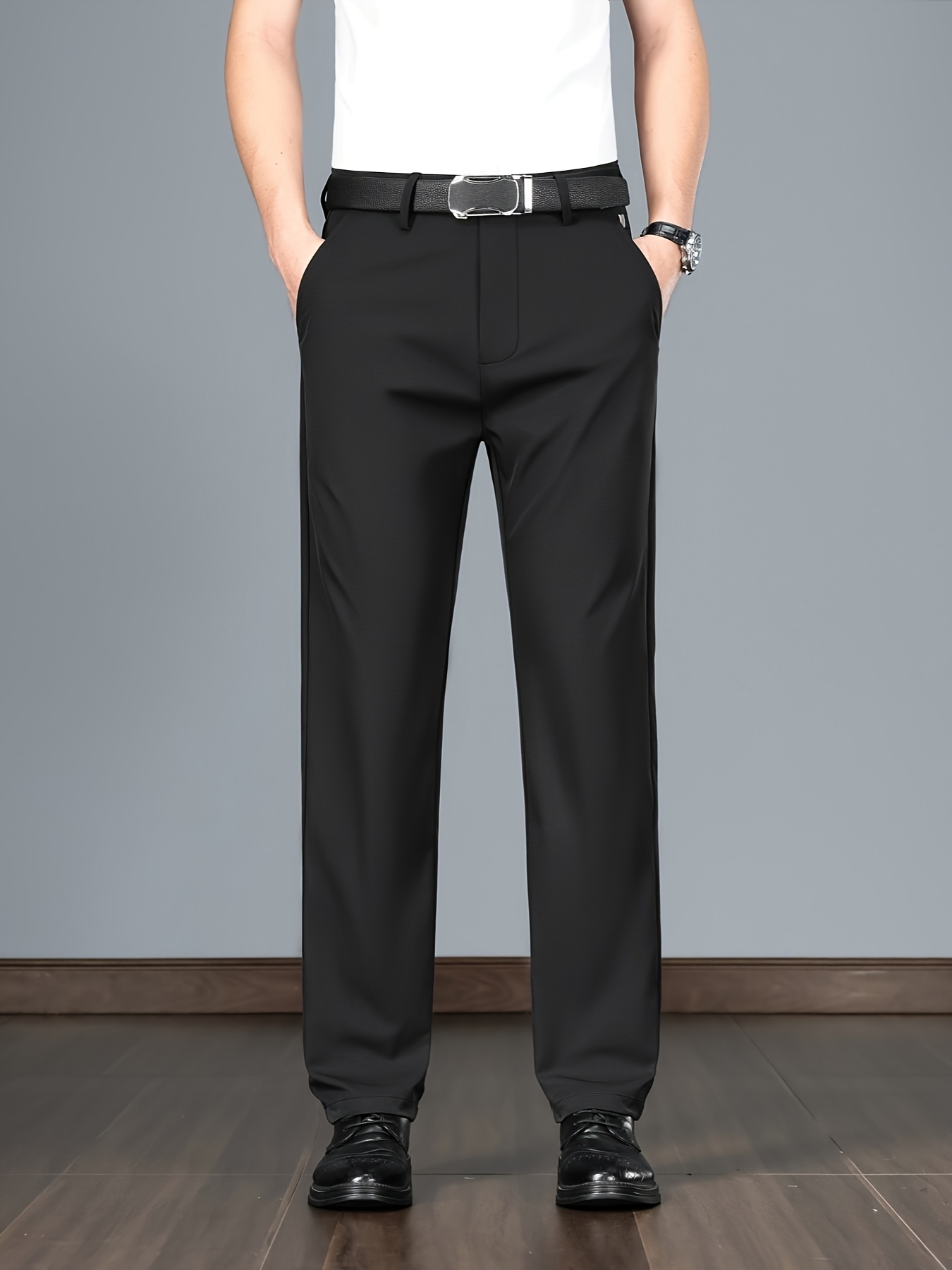 autumn new mens light business casual pants solid color mens - Temu South  Africa