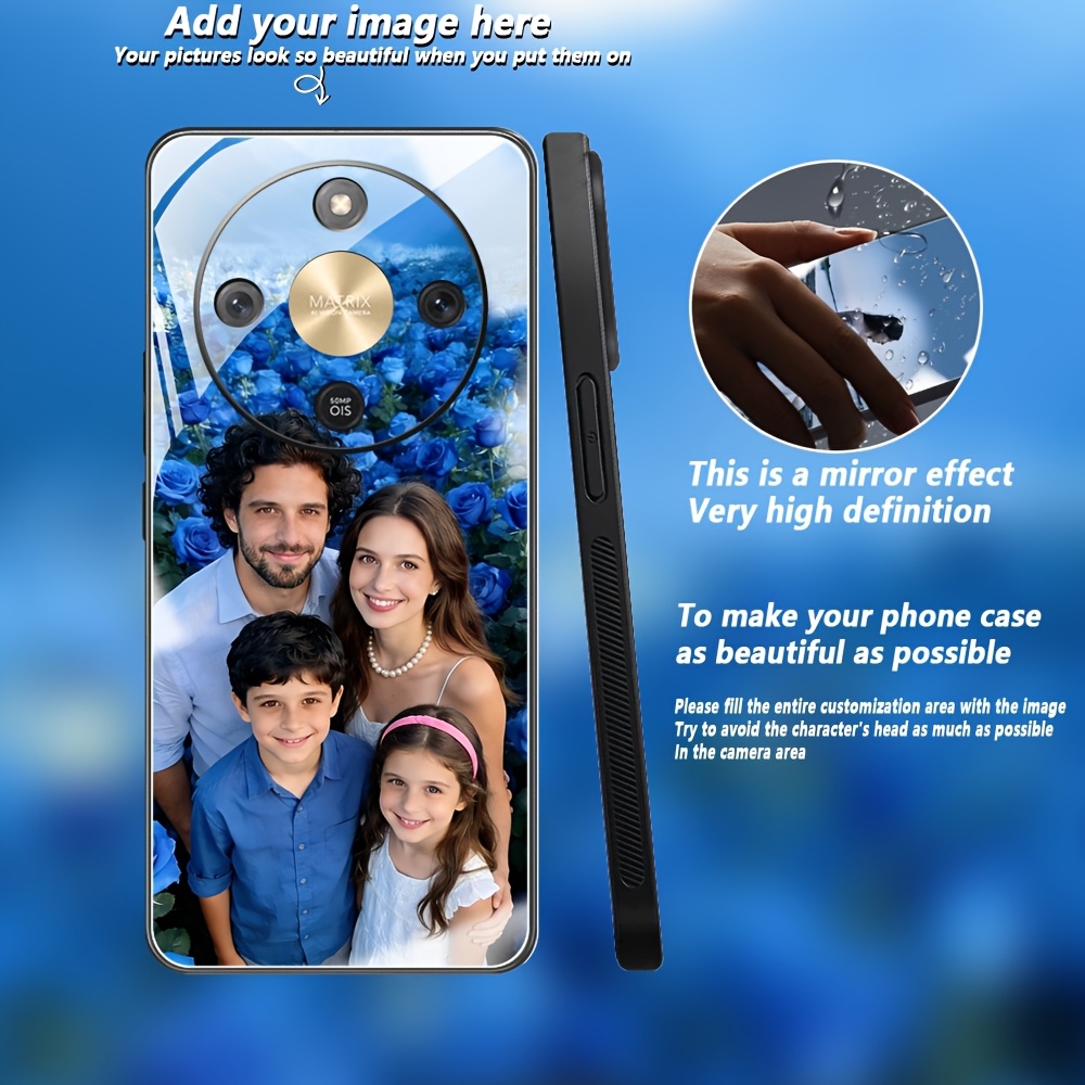 TEMU Phone Case - Custom Family Photo Style Mirror Phone Case Magic8air/magic 6/6pro/6lite/magic 5/5pro/5 Lite/magic8/8pro/8lite/magic 7/7pro//magic