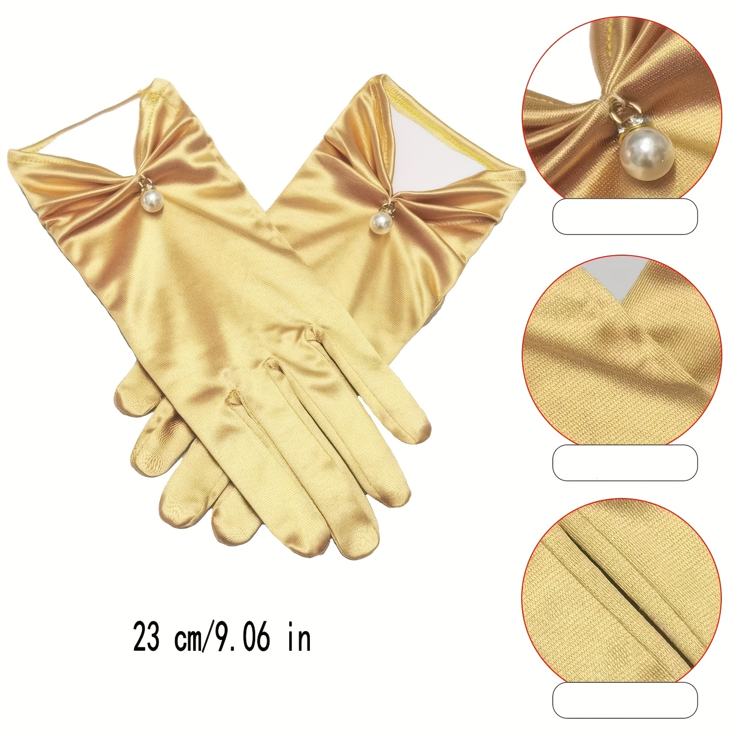 Women's Satin Bridal Party Vintage Performance Gloves