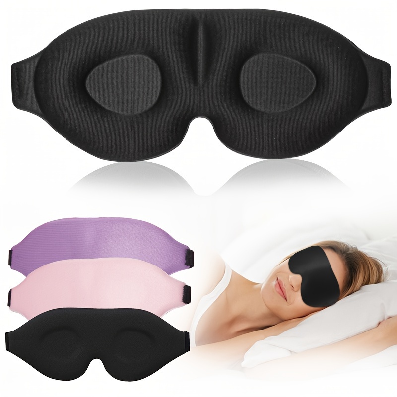 

1/2 Pack, 3d Contoured Sleep Eye Mask, Lightweight & Comfortable, Ideal For Deep Sleep And Relaxation, Adjustable Soft Eye Covers For Yoga, Travel, And Daily Use