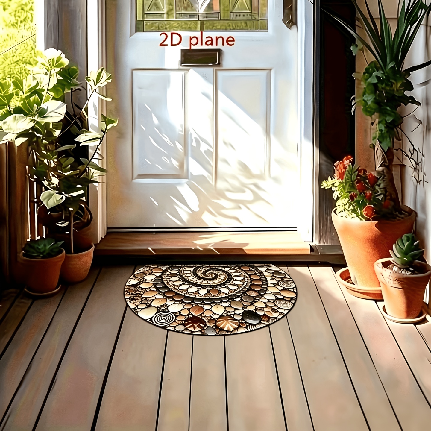 1pc 2d Flat Welcome Mat, Entrance Door Rug, Machine Washable, Suitable For Doorway, Bedroom, Kitchen, Bathroom Entrance Multi-area Decorative Floor Mat