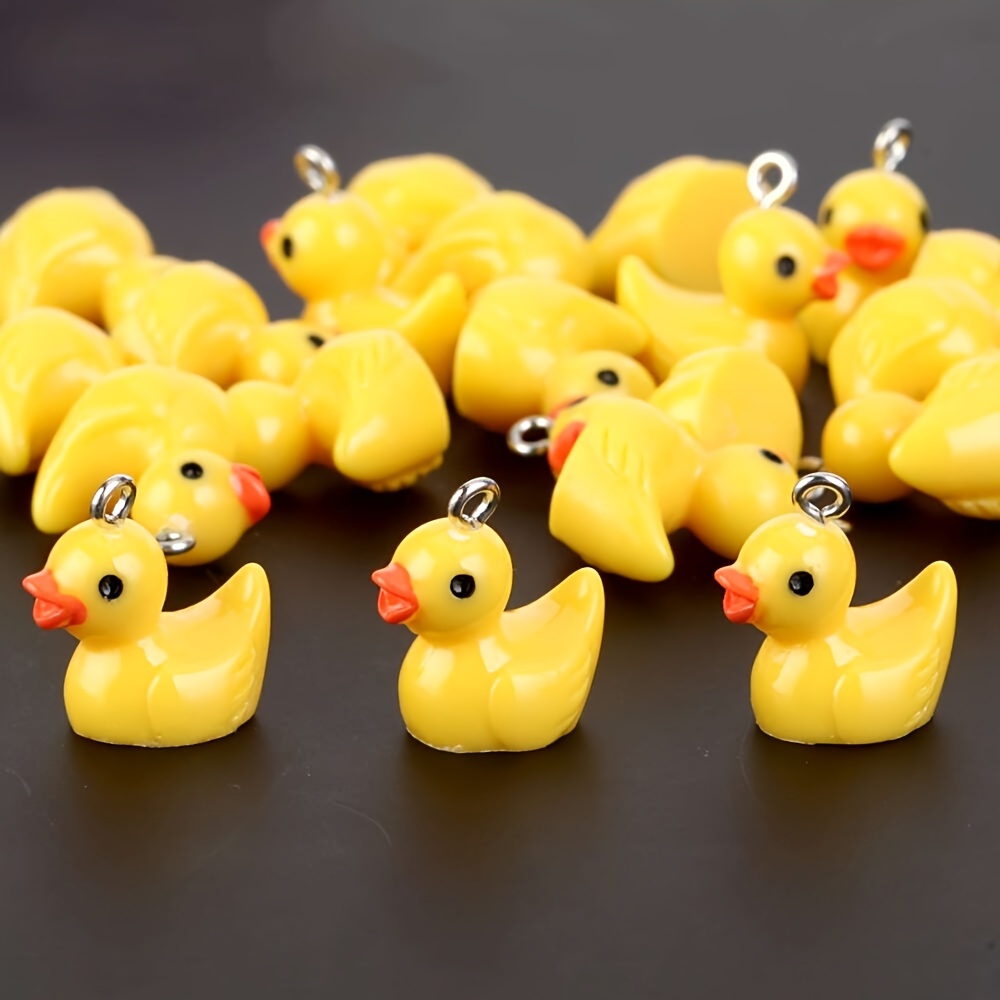 

10pcs 3d Yellow Duck Charms Cute Animal Pendants For Jewelry Making Handmade Earrings Bracelet Necklace Key Chain Accessories