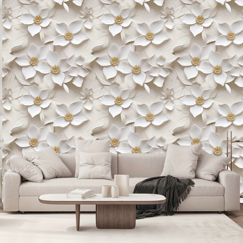 

Chic European-inspired 3d Wallpaper - Self-adhesive, Waterproof & Moisture-resistant For Cozy Bedroom Ambiance