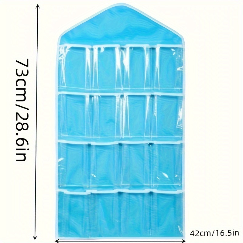 16 pocket door hanging shoe organizer clear storage rack Temu