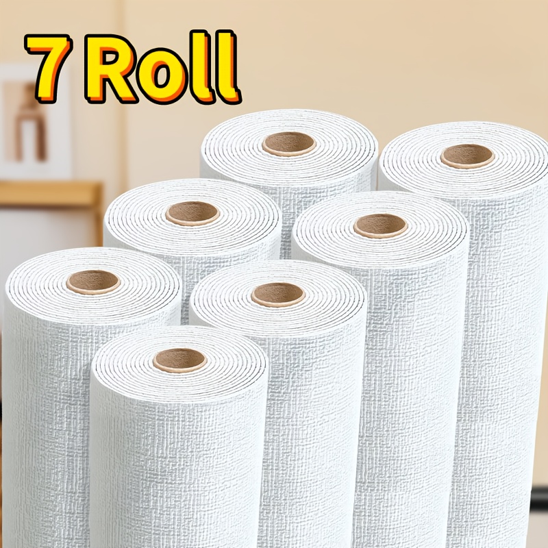 E-shop 7 Rollen 3D-Schaumstoff-Tapetenaufkleber, selbstklebende dicke Wandpaneele, texturiertes Design, Wandaufkleber für Hausrenovierung, abziehen
