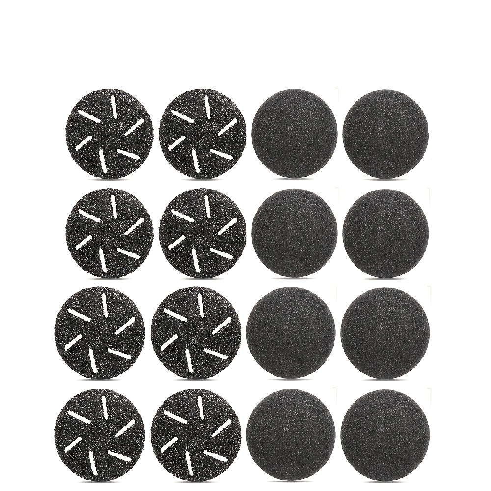 Image of 16pcs Reusable Foot Scrub Roller Heads With Coarse And Fine Sandstone - Low- Plastic Replacement Pads, Dead Skin Removal, Light Beige Smooth - Easy-to-install Pedicure Tool Additions For Smooth Feet