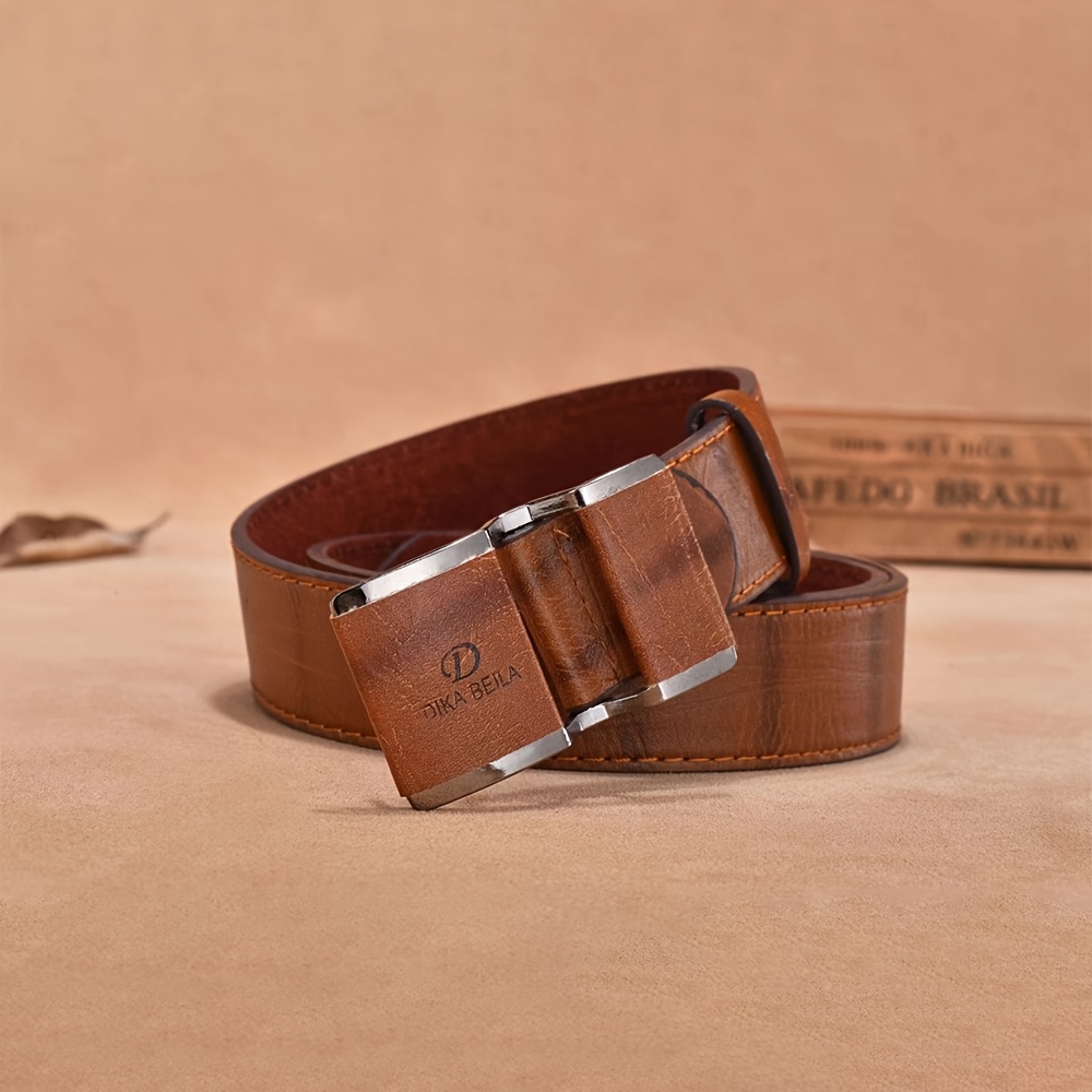 1pc New Belt Men's Smooth Buckle Business Casual Waistband Korean Style Fashion Youth Male Trouser Belt