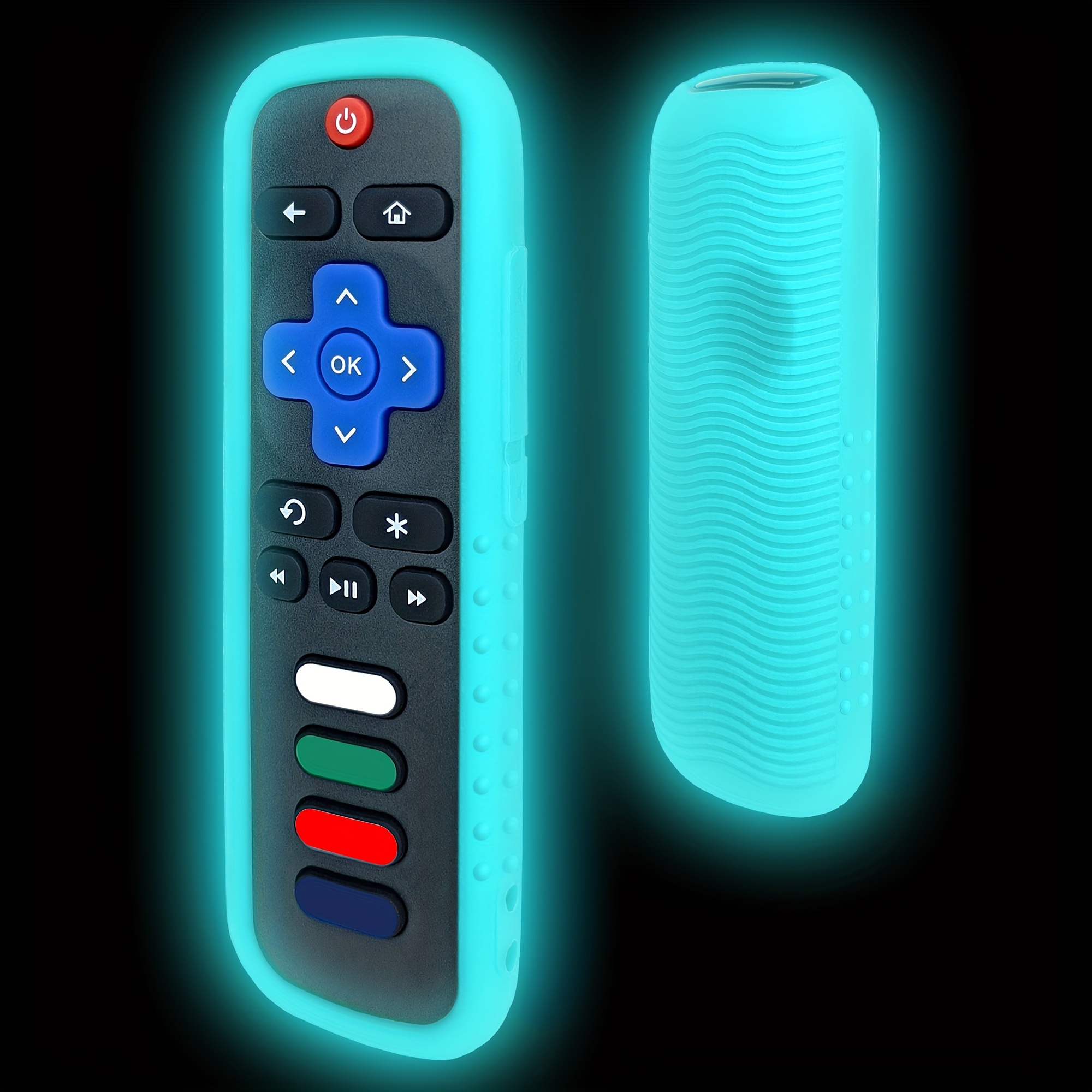 4 Bunte Fernbedienungshüllen Für TCL Roku TV – Leuchtet Im Dunkeln!