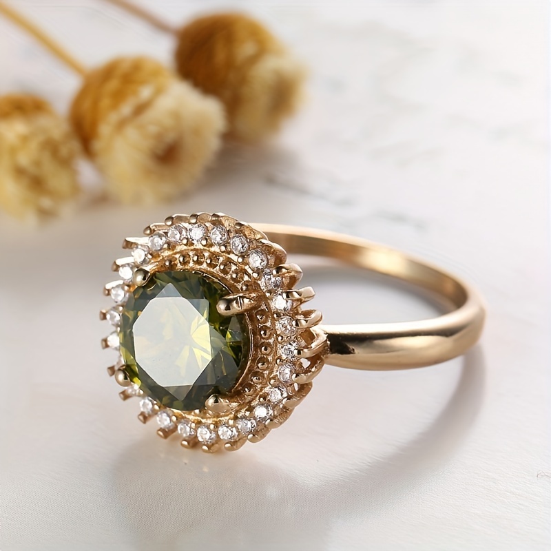 E-shop Luxuriöser, blumenförmiger, eleganter Ring für Damen, Hochzeit, Verlobungsfeier, Schmuckzubehör (ohne Schachtel)