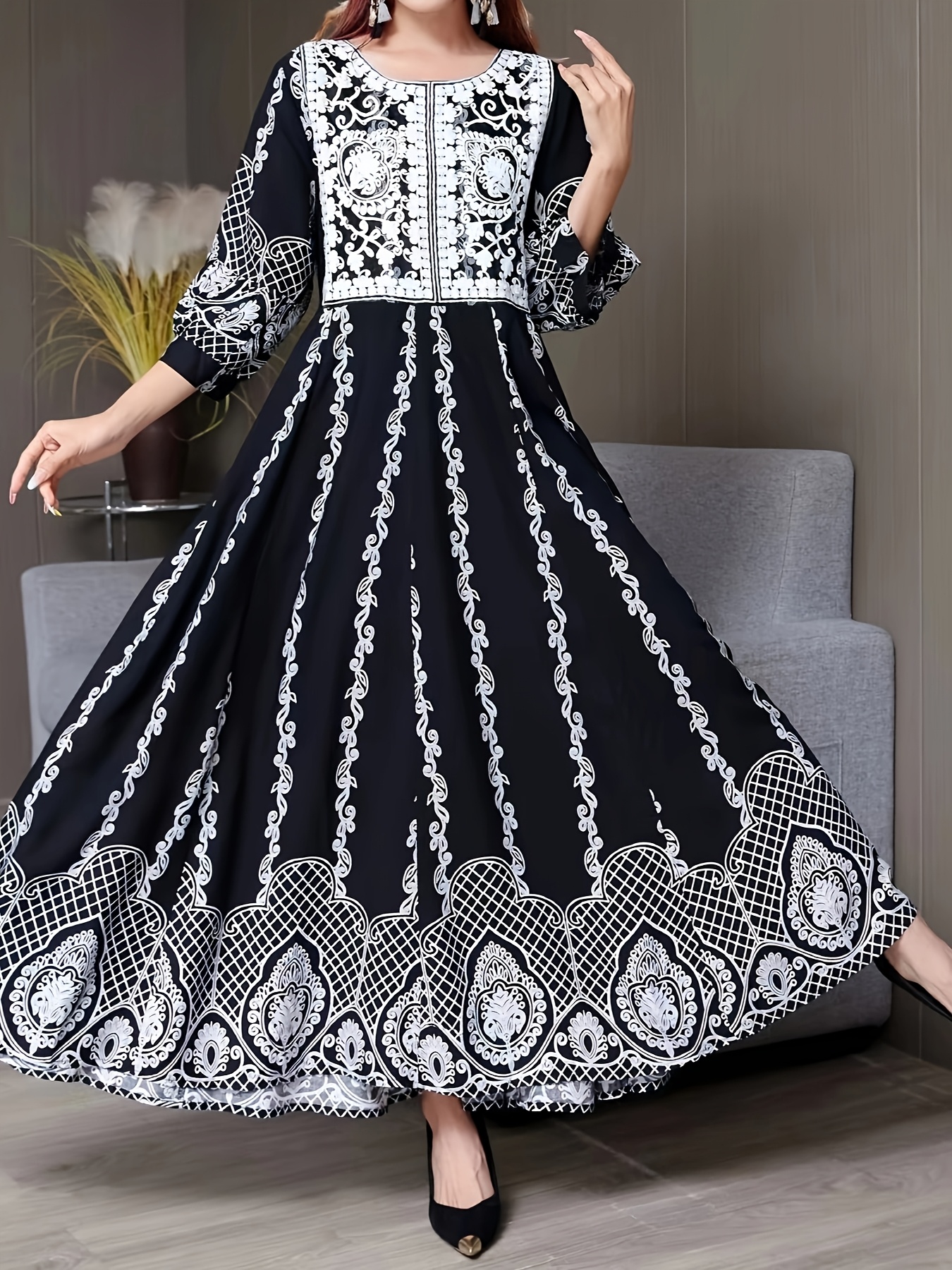 green emerald velvet dress Black White Colorblock Gown