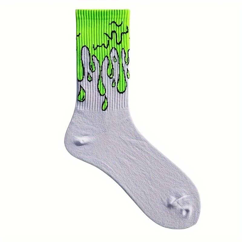 

1/5 Pairs Personality Graffiti Pattern Socks, Comfy & Breathable Mid Tube Socks, Women's Stockings & Hosiery