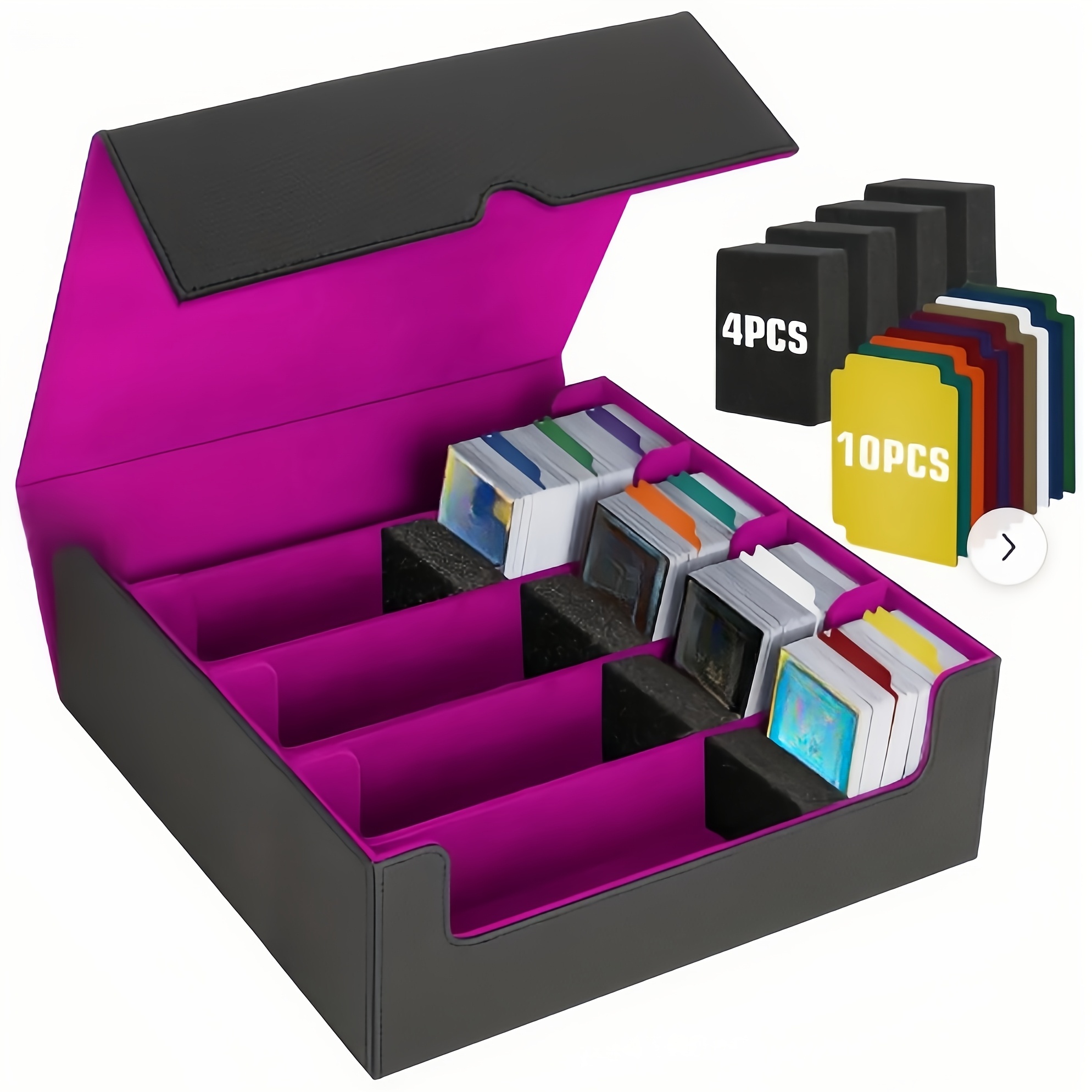 E-shop Sammelkarten Aufbewahrungsbox für 3000+ Karten, Magnetische Karten Deck Box Geeignet für MTG und Sportkarten, Premium Commander Karten Deck Box