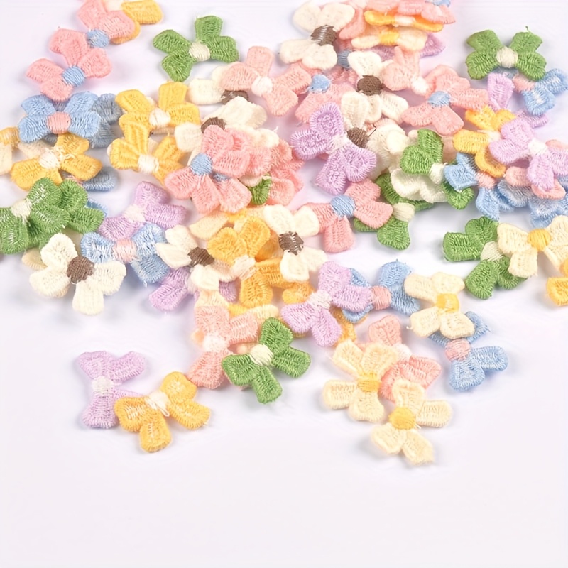 Image of 30pcs Mixed Color Fabric Bow Embroidery Patches, 19.5x14.5mm - Soft Felt Material With Ribbon-like Edges For Diy Sewing, Clothing, Bags & Hats Crafting Accessories, Sewing Supplies