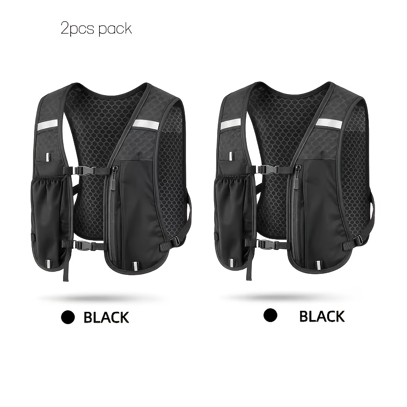 TEMU Conjunto de chaleco y mochila para correr de 2 piezas, bolsa de 120G para correr con bolsillo para teléfono y soporte para botella de agua