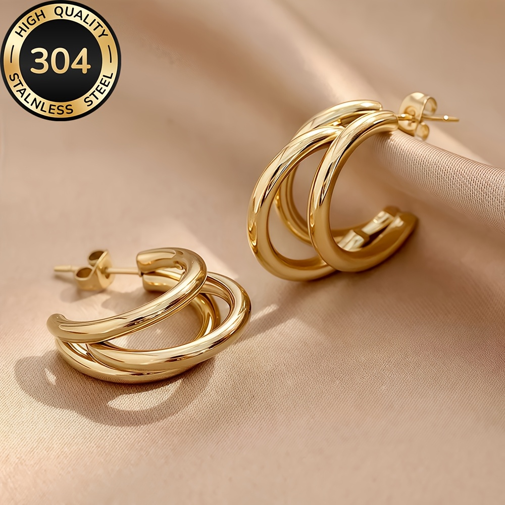 Hypoallergenic Golden Hoop Earrings