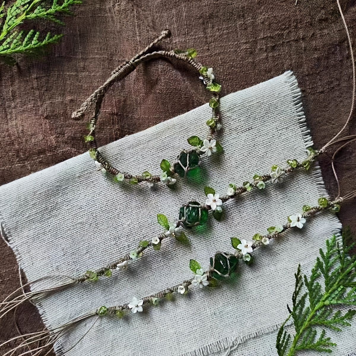 Forest Style Mesh Floral Wreath Bracelet