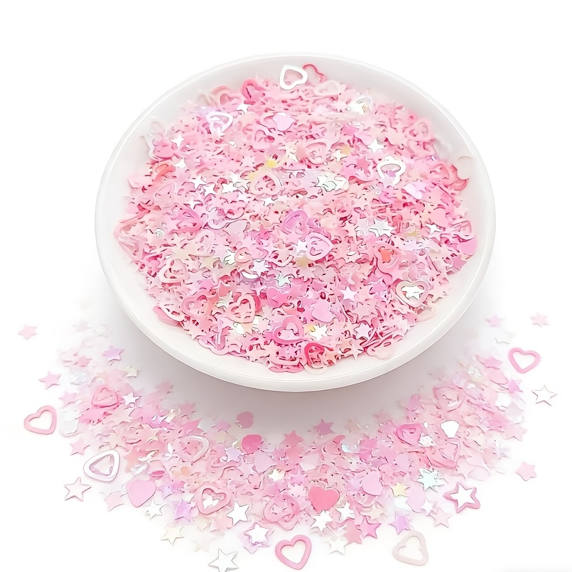 E-shop 3500 Stück pastellrosa holografisches schillerndes Konfetti & Pailletten, geeignet für Valentinstag, Hochzeiten, Babypartys, Geburtstage,
