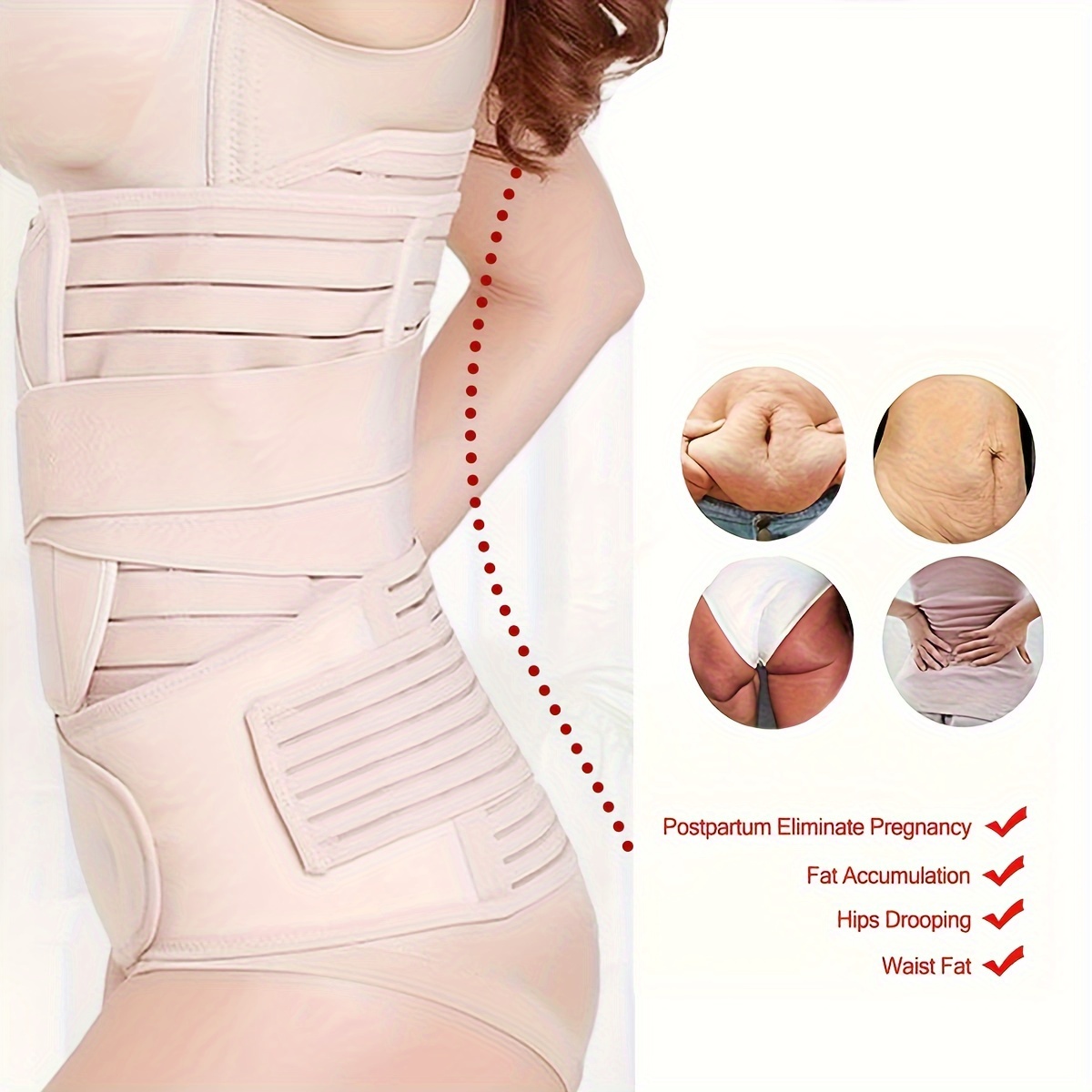 3 In 1 Postpartum Belly Wrap Waist/pelvis C-section Recovery Belt