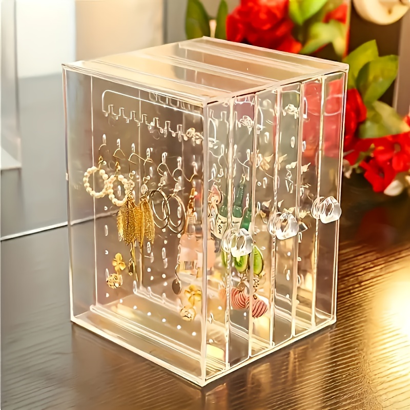 1pc transparent jewelry organizer with hanging display stand   earrings necklaces bracelets accessories storage box dustproof design ideal gift for valentines day christmas father s day halloween best present for     Product details 7