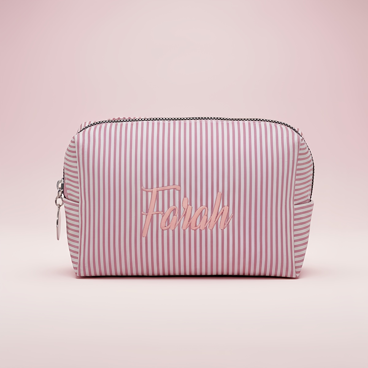 TEMU 1pc Personalized Makeup Bag With Name/initials - Custom Monogram Cosmetic Organizer, Ladies Toiletry Bag, Bridesmaid Gift For Weddings,