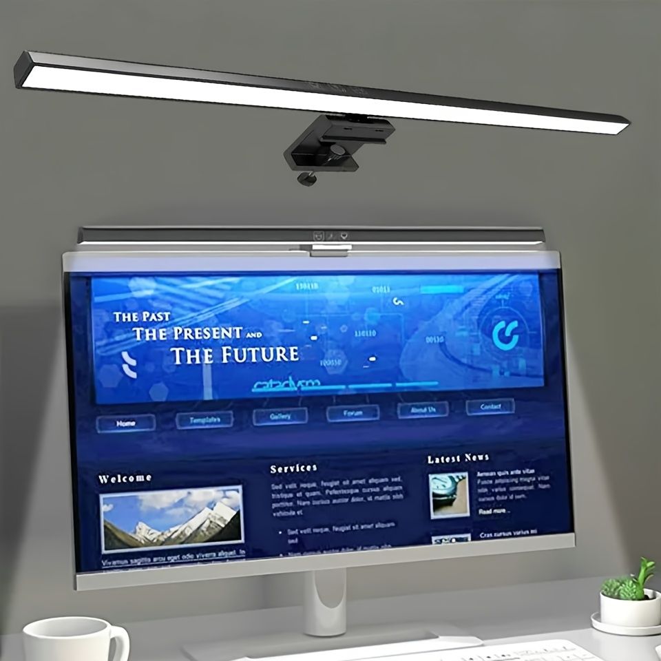 led laptop   computer screen hanging light eye protecting gaming desk lamp gaming fill light usb powered reading desk lamp 3 adjustable color temperatures 2 lengths suitable for home office gaming