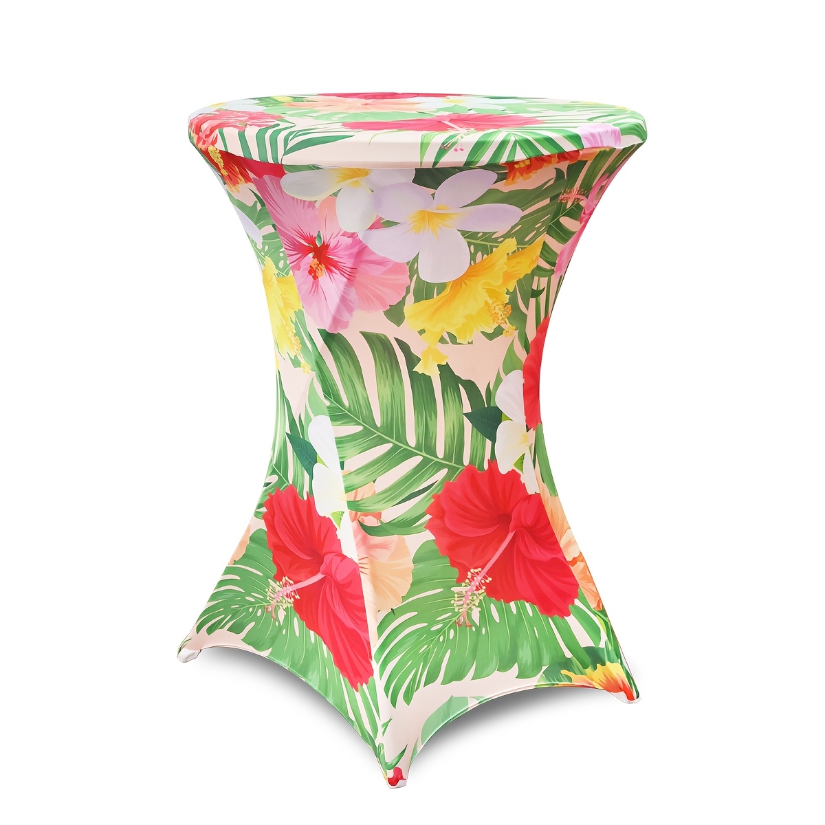 1pc Round Summer Floral Print 80cm Cocktail Table Cover