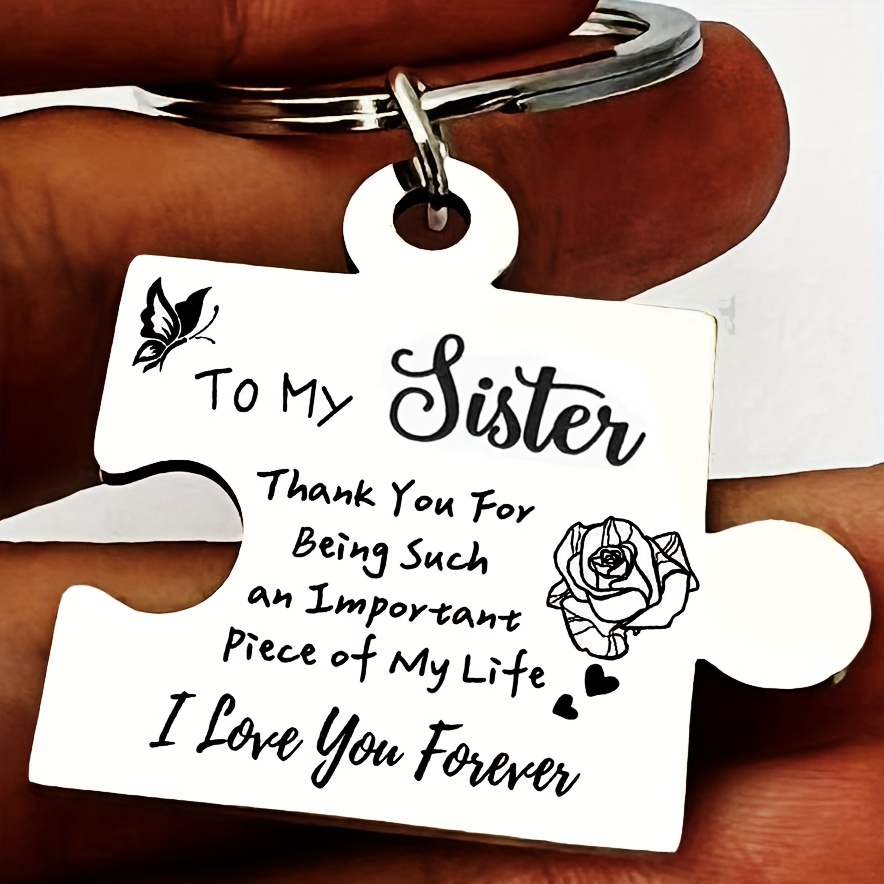 

2pcs "to My Sister" Keychain, Stainless Steel Wallet Accessories, Car Key Accessories, Suitable For: Birthdays, Christmas, Halloween, Parties As A Romantic Gift For Your Sister,