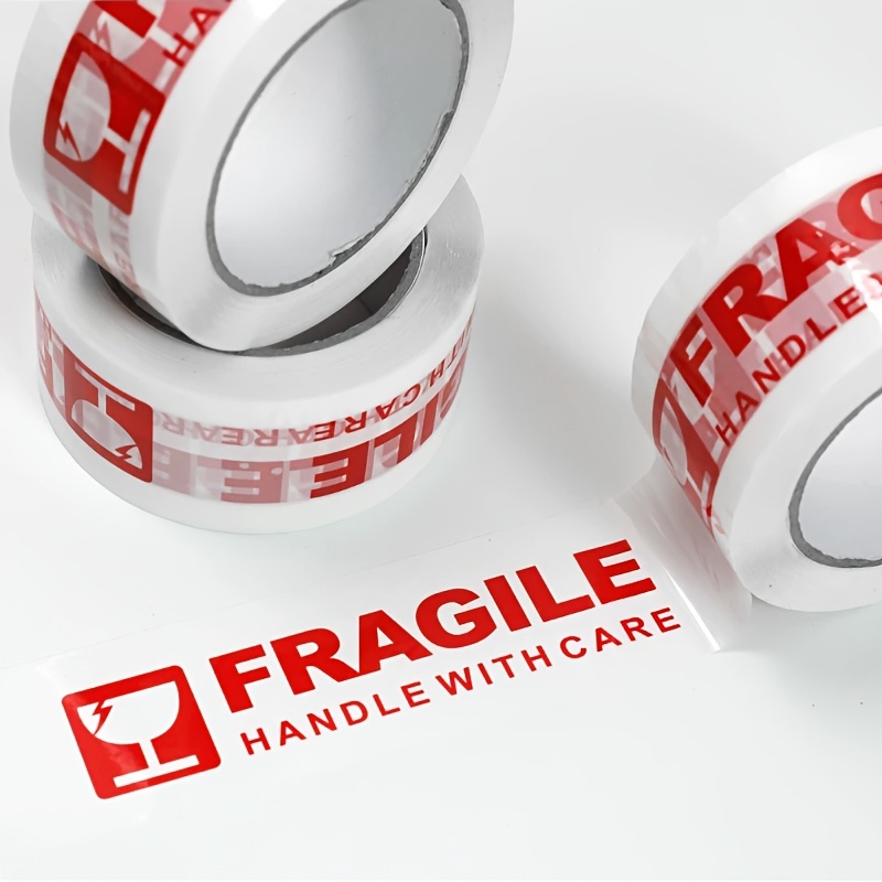 1 Roll ( Roll Suitable for   Shipping) Fragile Tape - High-  Suitable for Packages, Shipping Sealing with English Warning Labels, Warning Tape for Delicate Items, for Couriers, Mailing, Transport Packaging