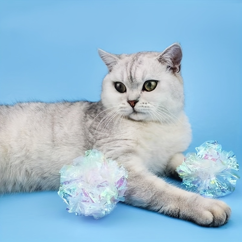 6pcs Crinkle Paper Ball Squeaky Toys for Cats