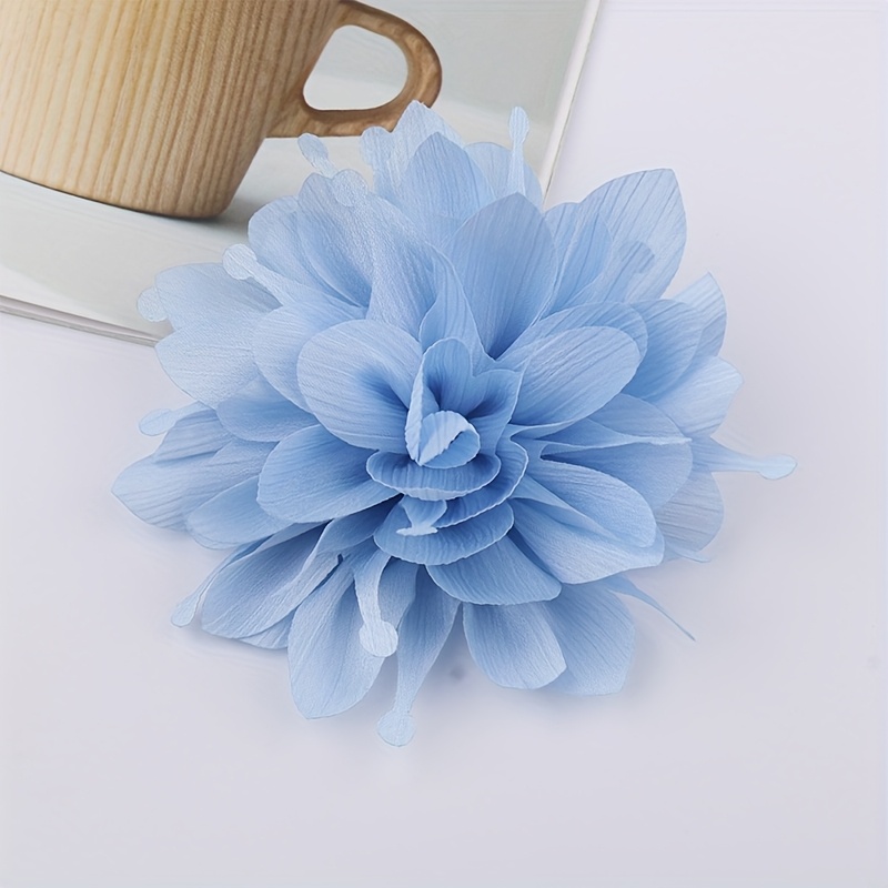 TEMU 1pc Handcrafted Edge Fabric Flower Brooch, Exquisite Floral Brooch Ornament, Fashionable Accessory, Suitable For Hats, Clothing And Other
