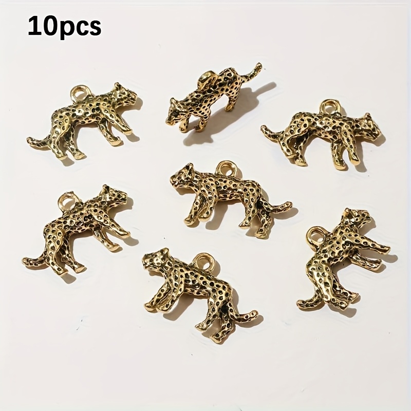 10pcs 23x14x4mm Alloy Leopard Charms Pendant Jewelry Making Additions Findings For Necklace Bracelet Beads & Bead Assortments