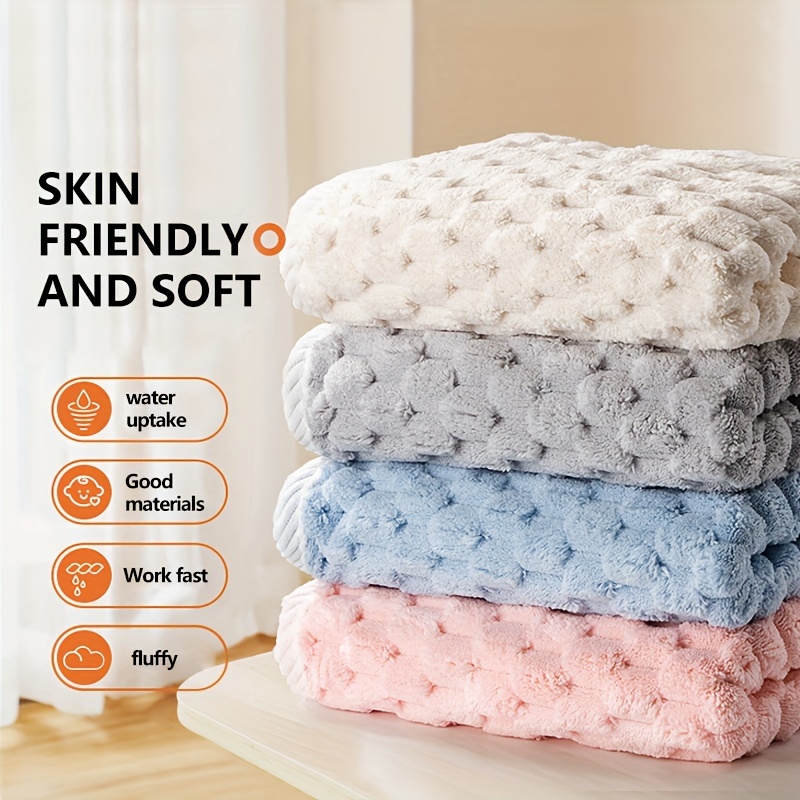 

Ultra-soft Coral Fleece Bath Towel - Quick-dry, Lint-free, Super Absorbent For Bath & Shower - Modern Plaid Design, Perfect For Couples Bath Towels Towels Bath Set