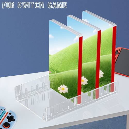 Clear Acrylic Game Console Organizer for Switch - Portable Desktop Display Stand with Multiple Compartments, Durable Storage Solution for , Game Console Storage, Modern Aesthetic,
