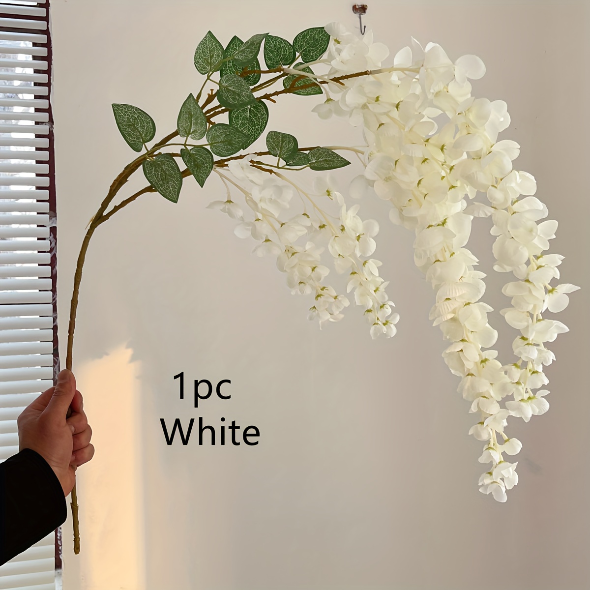 1pc 6 Forks Artificial Fake Wisteria Vine Rattan Hanging Garland Decor Flowers String Home Party Wedding Decor, Aesthetic Room Decor, Home Decor