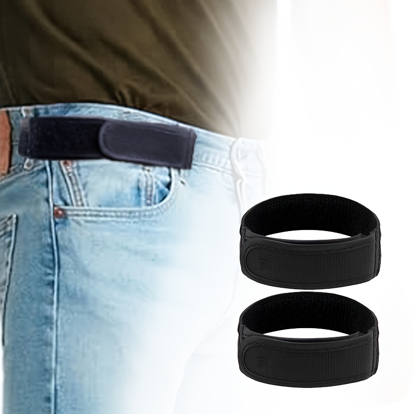 Men's No Buckle Adjustable Nylon Strap Belt 2 Pack