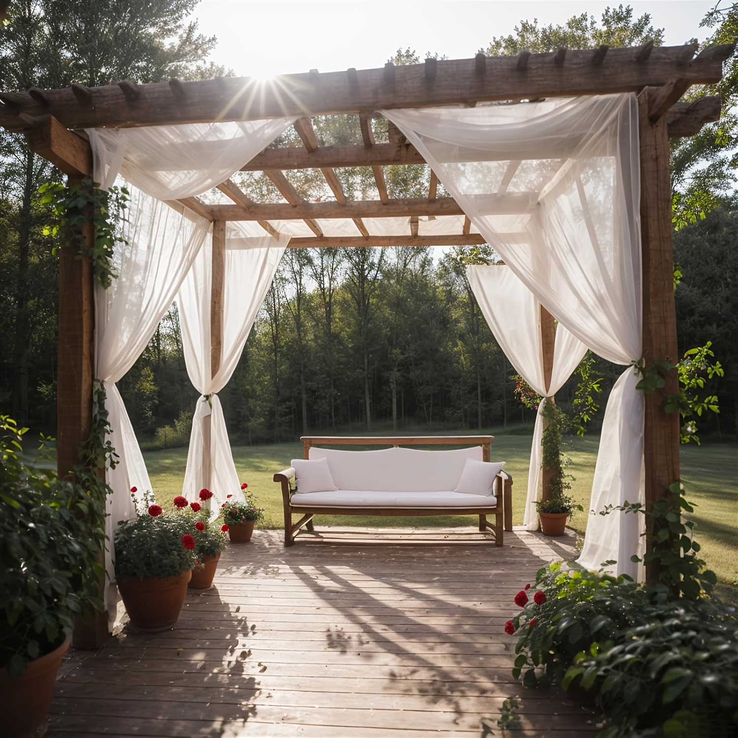 TEMU Cortinas de exterior con mosquitero y bolsillo para barra, cortina de malla contra insectos para patio, pérgola, cenador, , cortinas