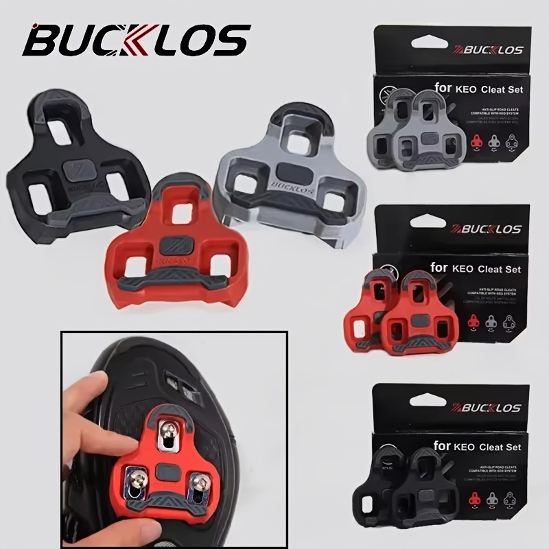 

Chaussures de cyclisme sur route à flotteurs BUCKLOS pour cales Look Keo - Plaques de cales de pédales autobloquantes pour vélo Look Keo 4,5/9 degrés