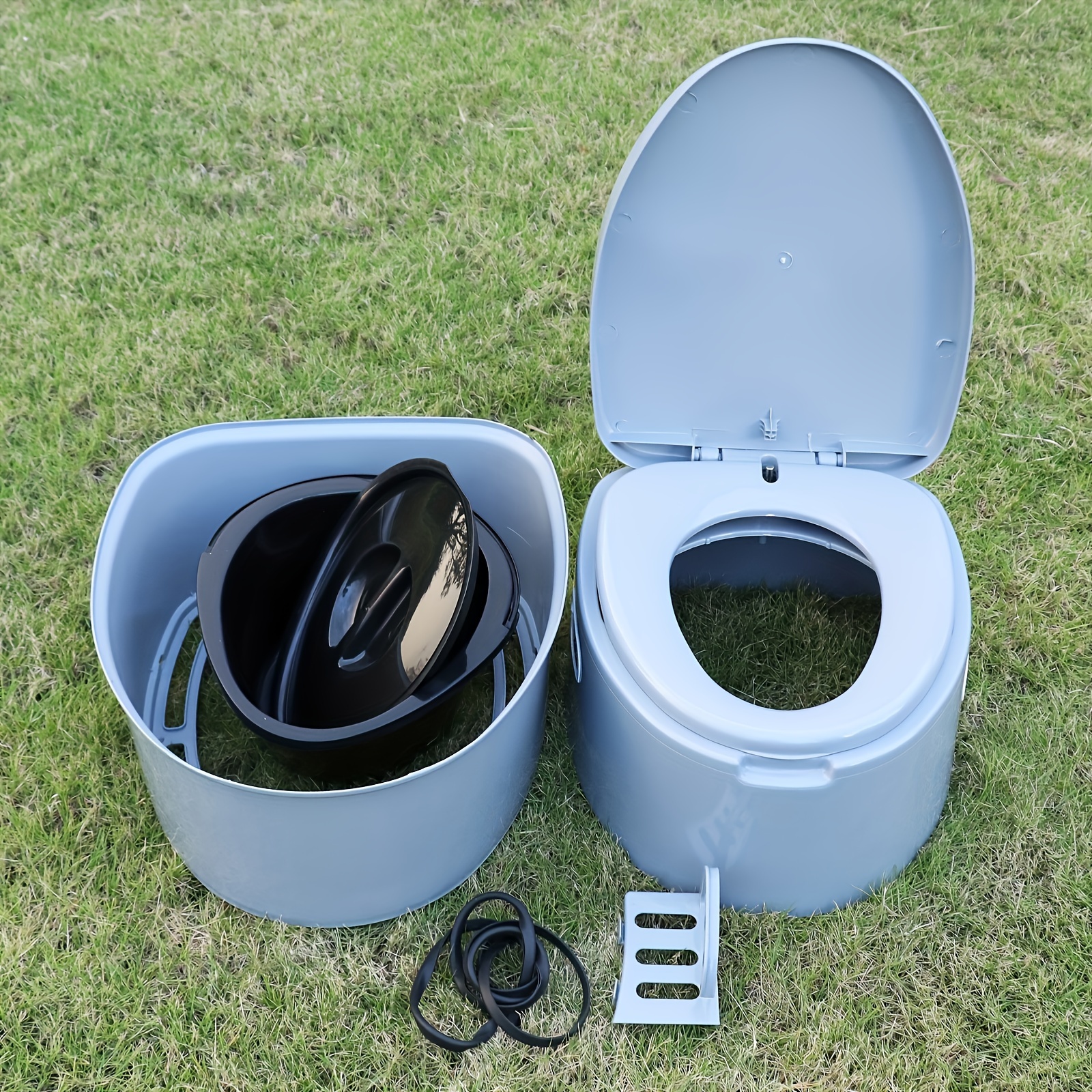 Image of 1pc Portable Toilet, Indoor/outdoor Commode With Detachable Inner Bucket And Removable Paper Holder, Lightweight And Compact For Camping, Boat, Van, Emergency Use