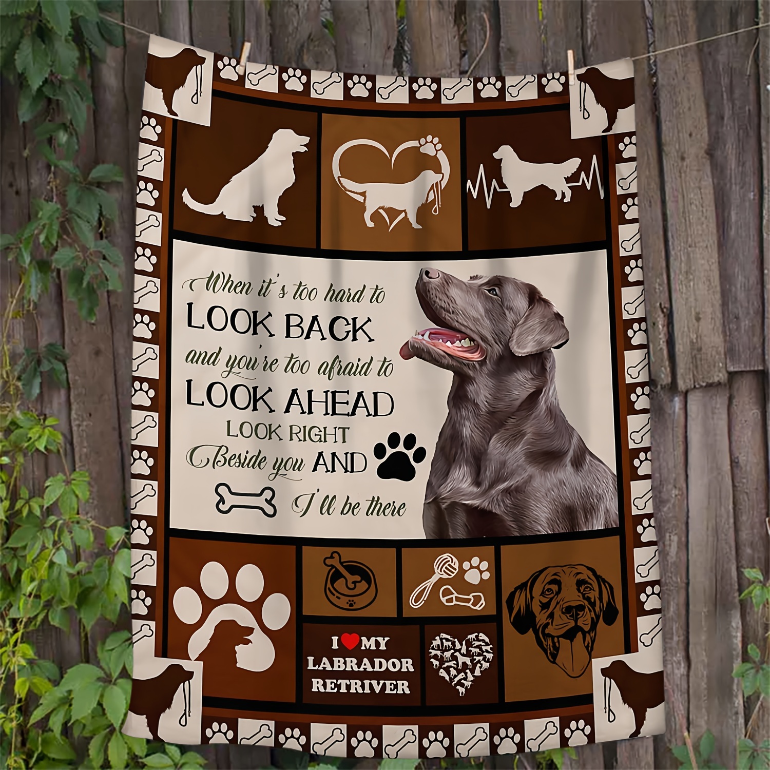 

1pc Labrador Lover Fleece Blanket, Pet Themed Soft Flannel Throw Blanket, Cozy Dog Pattern Gift Blanket