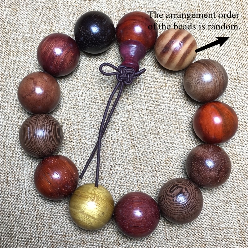 Natural Multi-Wood Beaded Bracelet for Men & Women, Handmade