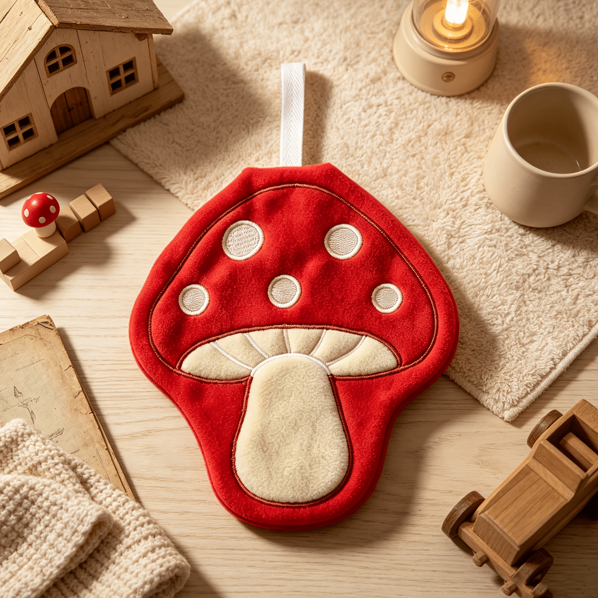 TEMU Mushroom Hanging Hand Towels, Super Absorbent Quick Dry Thickened Microfiber Dish Towels, Wall Mount Hand Drying Cloth For Kitchen, Bathroom,