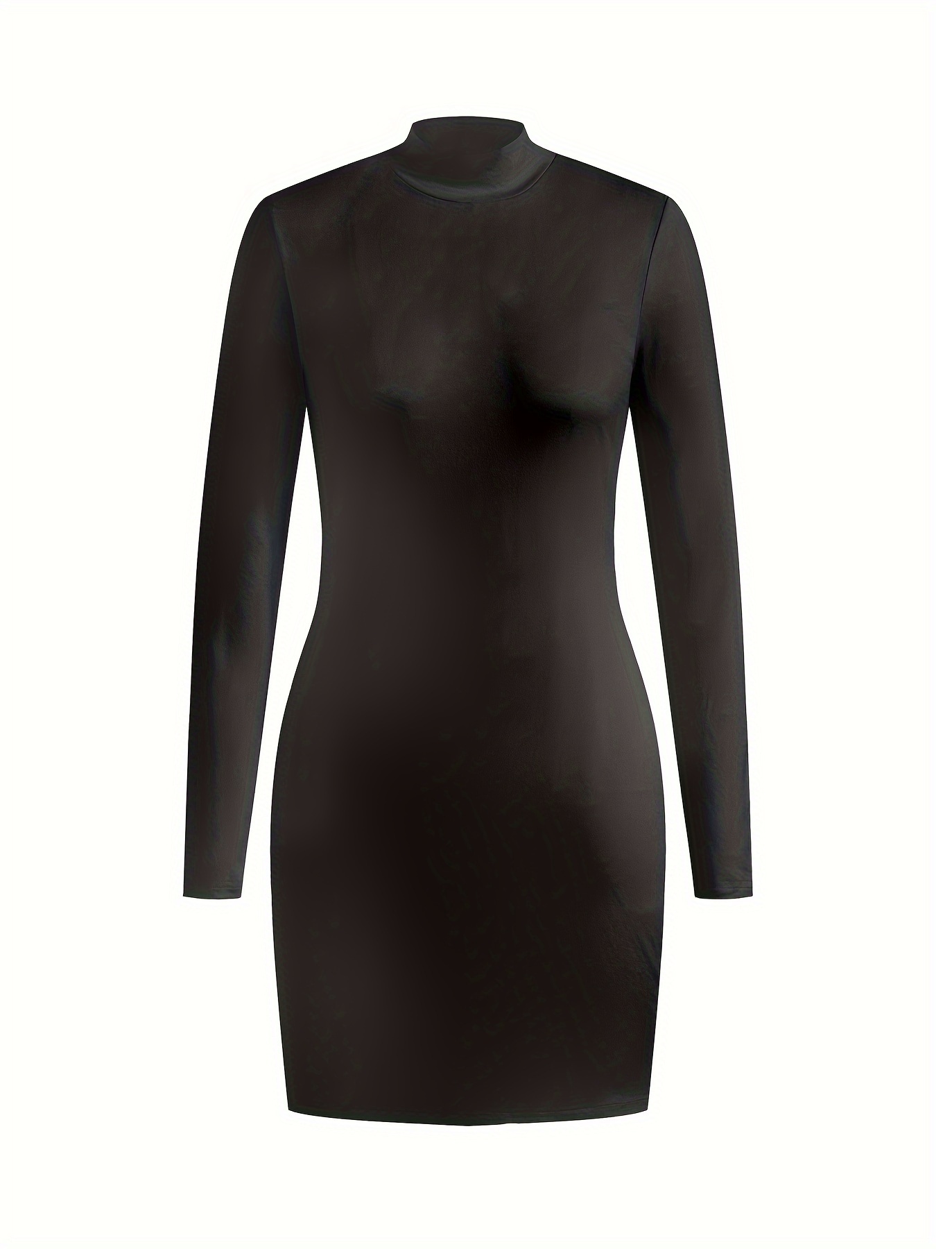black bodycon shirt dress Black Collared Button Down Bodycon Shirt Dress main image 0