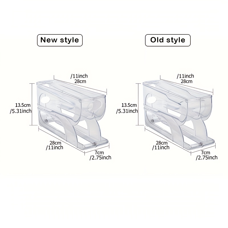 3-Tier Egg Storage Rack for Refrigerator & Kitchen Countertop - Sliding & Rolling Dispenser with Automatic Egg Pickup, Food-Safe Plastic, Space-Saving Design for Freshness Preservation, Egg Organizer for Refrigerator, Compact Layout, Durable Plastic, Meal Preppers, Modern Kitchenware, Hygienic Material, Home Cooks