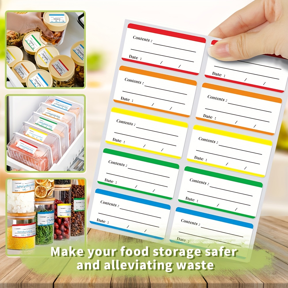 

100pcs Freezer Labels - Removable Food Storage Stickers For Containers & Meals, Kitchen Organization