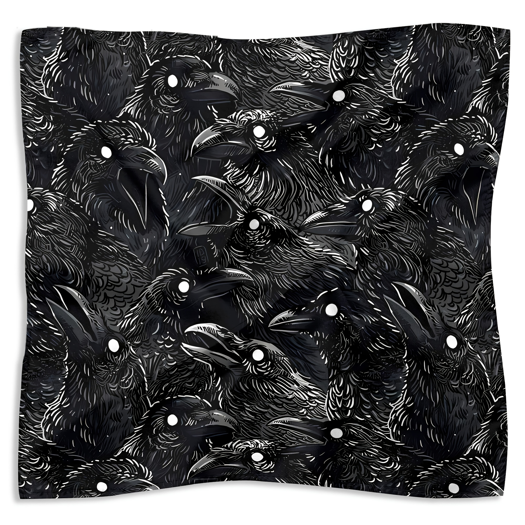 TEMU Bandana Imprimé Unisexe Noir Hip Hop Street Mouchoir Élégant Étiquette d'Extérieur pour Accessoire de Fête Mouchoir Carré