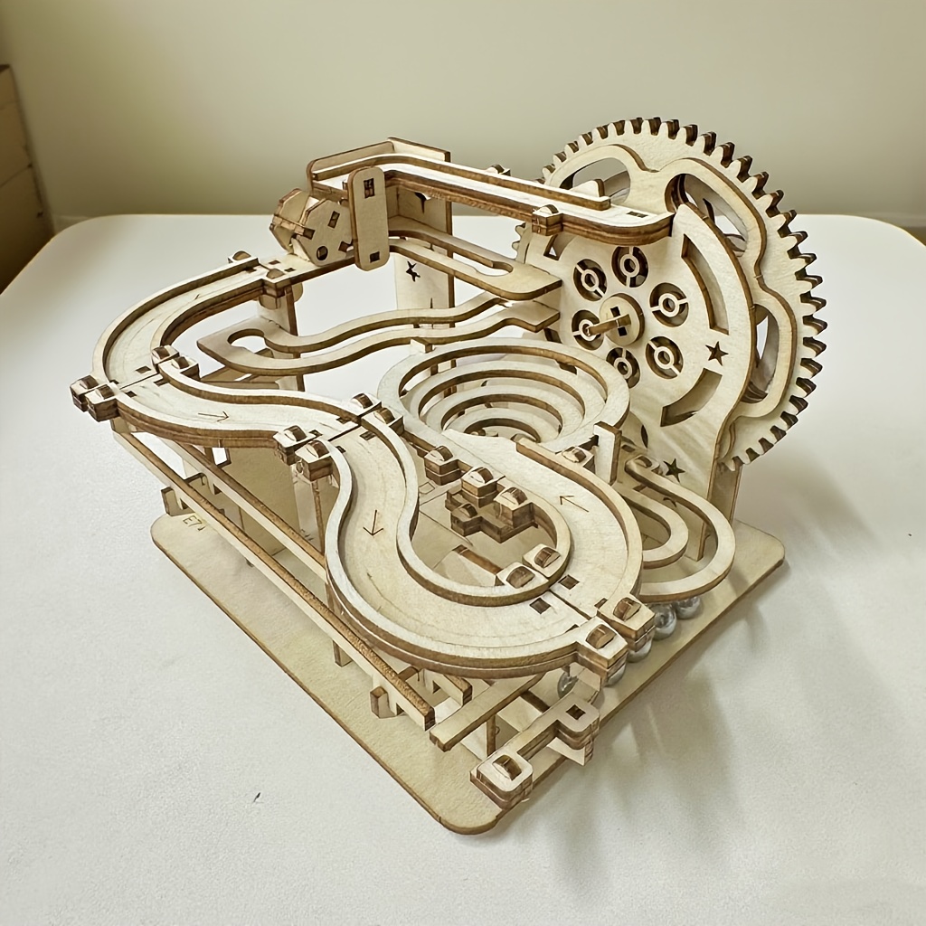 Image of Challenging 3d Wooden Puzzle - Handmade Track Model Decor, Adult Intelligence Puzzle Game, Creative Thanksgiving For Halloween Christmas Birthday Gift, With Stem Educational V