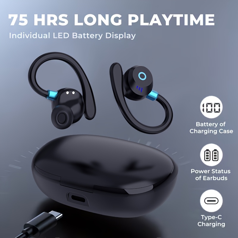 2026 New TWS Wireless In-Ear Earbuds, Wireless 5.4, Built-In Dual Microphones, ENC Noise Cancellation Technology, Touch Volume Control, Ultra Long 40H Playback Battery Life, Dual LED Digital Display Charging Case, Type-C Fast Charging